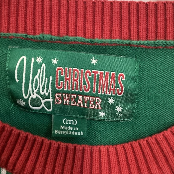 Ugly Christmas Sweater Green and Red Crewneck - Picture 2 of 4